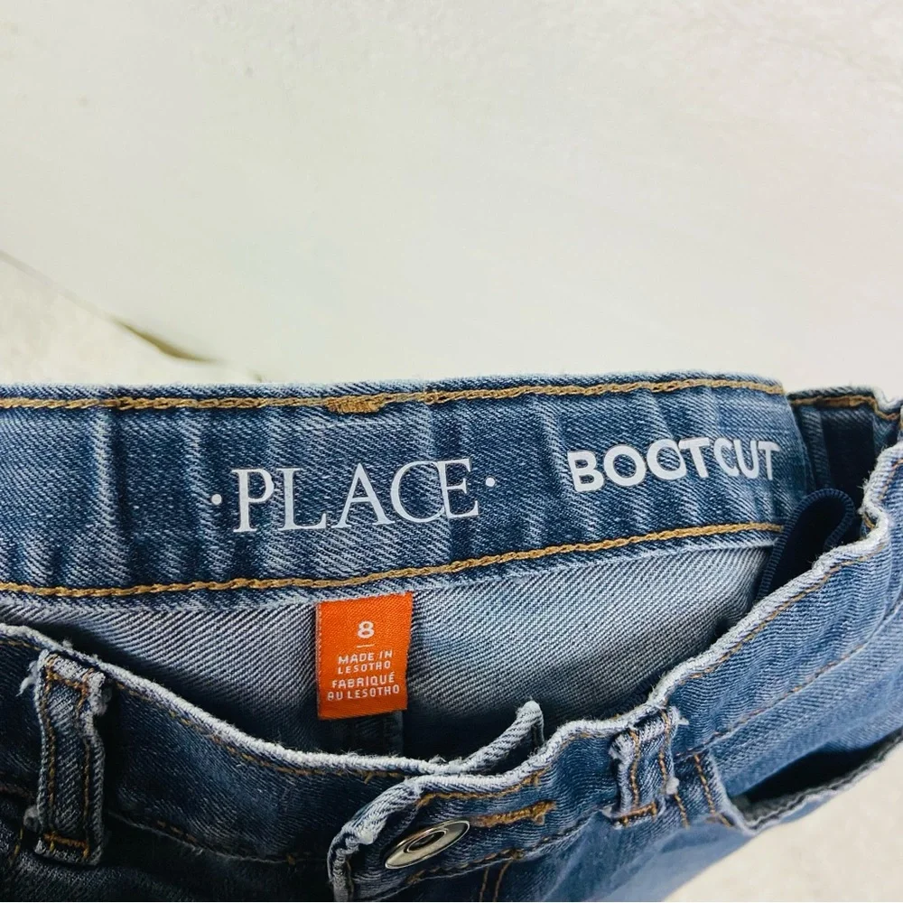 The Children's Place Blue Bootcut denim distressed Jeans size 8